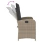 vidaXL Sillón reclinable de jardín con cojines ratán sintético gris vidaXL Sillón reclinable de jardín con cojines ratán sintético gris