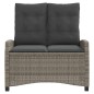 vidaXL Sillón reclinable de jardín con cojines ratán sintético gris vidaXL Sillón reclinable de jardín con cojines ratán sintético gris