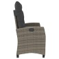 vidaXL Sillón reclinable de jardín con cojines ratán sintético gris vidaXL Sillón reclinable de jardín con cojines ratán sintético gris
