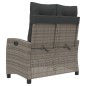 vidaXL Sillón reclinable de jardín con cojines ratán sintético gris vidaXL Sillón reclinable de jardín con cojines ratán sintético gris
