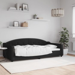 vidaXL Sofá cama tela negro 100x200 cm