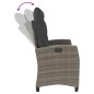 vidaXL Sillón reclinable de jardín con cojines ratán sintético gris vidaXL Sillón reclinable de jardín con cojines ratán sintético gris