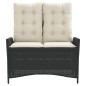 vidaXL Sillón reclinable de jardín con cojines ratán sintético negro vidaXL Sillón reclinable de jardín con cojines ratán sintético negro