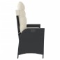 vidaXL Sillón reclinable de jardín con cojines ratán sintético negro vidaXL Sillón reclinable de jardín con cojines ratán sintético negro