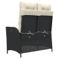 vidaXL Sillón reclinable de jardín con cojines ratán sintético negro vidaXL Sillón reclinable de jardín con cojines ratán sintético negro