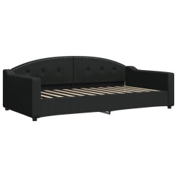 vidaXL Sofá cama tela negro 100x200 cm