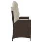 vidaXL Sillón reclinable de jardín con cojines ratán sintético marrón