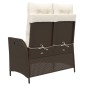 vidaXL Sillón reclinable de jardín con cojines ratán sintético marrón