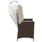 vidaXL Sillón reclinable de jardín con cojines ratán sintético marrón