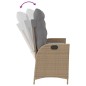 vidaXL Sillón reclinable de jardín con cojines ratán sintético beige vidaXL Sillón reclinable de jardín con cojines ratán sintético beige