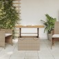vidaXL Mesa de jardín ratán sintético madera acacia beige 90x55x71 cm vidaXL Mesa de jardín ratán sintético madera acacia beige 90x55x71 cm