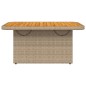 vidaXL Mesa de jardín ratán sintético madera acacia beige 90x55x71 cm vidaXL Mesa de jardín ratán sintético madera acacia beige 90x55x71 cm