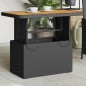vidaXL Mesa de jardín madera de acacia y ratán PE negro 90x55x71 cm vidaXL Mesa de jardín madera de acacia y ratán PE negro 90x55x71 cm