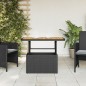 vidaXL Mesa de jardín madera de acacia y ratán PE negro 90x55x71 cm vidaXL Mesa de jardín madera de acacia y ratán PE negro 90x55x71 cm