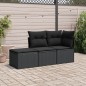 vidaXL Set de sofás de jardín con cojines 3 pzas ratán sintético negro vidaXL Set de sofás de jardín con cojines 3 pzas ratán sintético negro