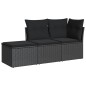 vidaXL Set de sofás de jardín con cojines 3 pzas ratán sintético negro vidaXL Set de sofás de jardín con cojines 3 pzas ratán sintético negro