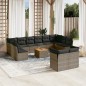 vidaXL Set sofás de jardín con cojines 13 piezas ratán sintético gris vidaXL Set sofás de jardín con cojines 13 piezas ratán sintético gris
