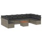 vidaXL Set de sofás de jardín 11 pzas y cojines ratán sintético gris vidaXL Set de sofás de jardín 11 pzas y cojines ratán sintético gris