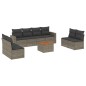 vidaXL Set de muebles de jardín 9 pzas y cojines ratán sintético gris vidaXL Set de muebles de jardín 9 pzas y cojines ratán sintético gris