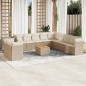vidaXL Set de sofás de jardín 12 pzas y cojines ratán sintético marrón vidaXL Set de sofás de jardín 12 pzas y cojines ratán sintético marrón