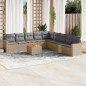 vidaXL Juego de sofás jardín con cojines beige 10 pzas ratán sintético vidaXL Juego de sofás jardín con cojines beige 10 pzas ratán sintético