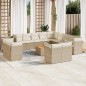 vidaXL Set sofás de jardín 14 pzas con cojines ratán sintético beige vidaXL Set sofás de jardín 14 pzas con cojines ratán sintético beige