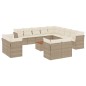 vidaXL Set sofás de jardín 14 pzas con cojines ratán sintético beige vidaXL Set sofás de jardín 14 pzas con cojines ratán sintético beige