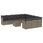 vidaXL Set de sofás de jardín 12 pzas con cojines ratán sintético gris vidaXL Set de sofás de jardín 12 pzas con cojines ratán sintético gris