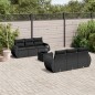 vidaXL Set de comedor de jardín 7 pzas y cojines ratán sintético negro vidaXL Set de comedor de jardín 7 pzas y cojines ratán sintético negro