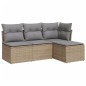 vidaXL Juego de sofás jardín con cojines 4 pzas ratán sintético beige vidaXL Juego de sofás jardín con cojines 4 pzas ratán sintético beige