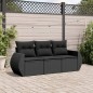 vidaXL Set de sofás de jardín con cojines 3 pzas ratán sintético negro vidaXL Set de sofás de jardín con cojines 3 pzas ratán sintético negro