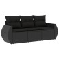 vidaXL Set de sofás de jardín con cojines 3 pzas ratán sintético negro vidaXL Set de sofás de jardín con cojines 3 pzas ratán sintético negro