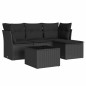 vidaXL Set de muebles de jardín 5 pzas y cojines ratán sintético negro vidaXL Set de muebles de jardín 5 pzas y cojines ratán sintético negro