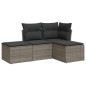 vidaXL Set de sofás de jardín 4 pzas y cojines ratán sintético gris vidaXL Set de sofás de jardín 4 pzas y cojines ratán sintético gris