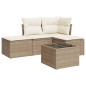 vidaXL Juego de sofás jardín con cojines 5 pzas ratán sintético beige vidaXL Juego de sofás jardín con cojines 5 pzas ratán sintético beige