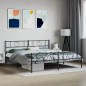 vidaXL Estructura de cama cabecero y pie de cama metal negro 193x203cm vidaXL Estructura de cama cabecero y pie de cama metal negro 193x203cm