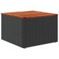 vidaXL Mesa de jardín de madera de acacia y ratán PE negro 55x55x37 cm vidaXL Mesa de jardín de madera de acacia y ratán PE negro 55x55x37 cm