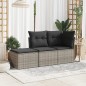 vidaXL Taburete de jardín con cojín ratán sintético gris 55x55x37cm vidaXL Taburete de jardín con cojín ratán sintético gris 55x55x37cm