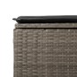 vidaXL Taburete de jardín con cojín ratán sintético gris 55x55x37cm vidaXL Taburete de jardín con cojín ratán sintético gris 55x55x37cm