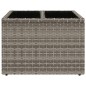 vidaXL Mesa de jardín superficie de cristal ratán PE gris 55x55x37 cm vidaXL Mesa de jardín superficie de cristal ratán PE gris 55x55x37 cm