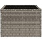 vidaXL Mesa de jardín superficie de cristal ratán PE gris 55x55x37 cm vidaXL Mesa de jardín superficie de cristal ratán PE gris 55x55x37 cm