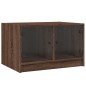 vidaXL Mesa de centro con puertas de vidrio marrón roble 68x50x42 cm vidaXL Mesa de centro con puertas de vidrio marrón roble 68x50x42 cm