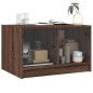 vidaXL Mesa de centro con puertas de vidrio marrón roble 68x50x42 cm vidaXL Mesa de centro con puertas de vidrio marrón roble 68x50x42 cm