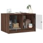 vidaXL Mesa de centro con puertas de vidrio marrón roble 68x50x42 cm vidaXL Mesa de centro con puertas de vidrio marrón roble 68x50x42 cm
