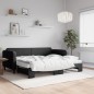 vidaXL Sofá cama nido con colchón tela negro 90x190 cm
