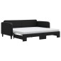 vidaXL Sofá cama nido con colchón tela negro 90x190 cm