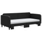 vidaXL Sofá cama nido con colchón tela negro 90x190 cm