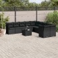 vidaXL Set de sofás de jardín 11 pzas y cojines ratán sintético negro vidaXL Set de sofás de jardín 11 pzas y cojines ratán sintético negro
