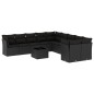 vidaXL Set de sofás de jardín 11 pzas y cojines ratán sintético negro vidaXL Set de sofás de jardín 11 pzas y cojines ratán sintético negro