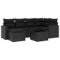 vidaXL Set de comedor de jardín 7 pzas y cojines ratán sintético negro vidaXL Set de comedor de jardín 7 pzas y cojines ratán sintético negro